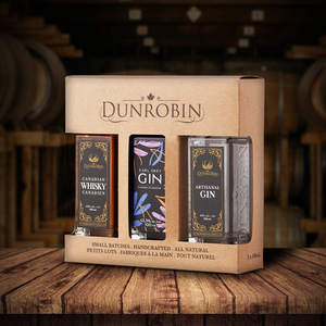 L'aventurier - Vodka artisanale + pack de variétés 100mL + gobelet en cristal Glencairn - Distilleries Dunrobin