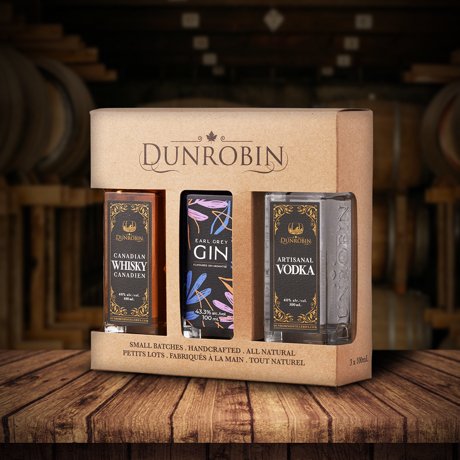 The Adventurer - Gin artisanal + Pack de variétés 100mL + gobelet en cristal Glencairn - Distilleries Dunrobin