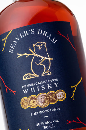 Beaver's Dram - Premium Canadian Rye - Port Wood Finish - Dunrobin Distilleries