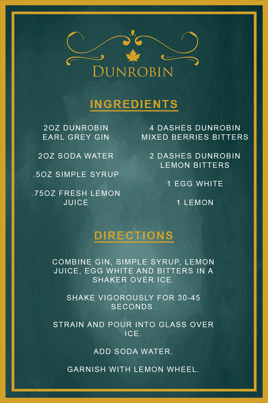 Earl Grey Gin Fizz - Dunrobin Distilleries